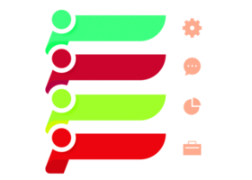 objet coloré en quatre étapes pour le modèle d'infographie. png