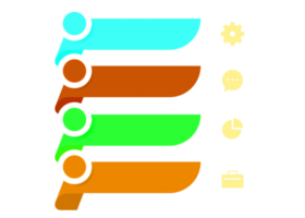 vier stappen kleurrijk voorwerp voor infographic sjabloon. png