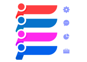 objet coloré en quatre étapes pour le modèle d'infographie. png