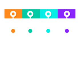 buntes objekt mit vier schritten für infografik-vorlage. png