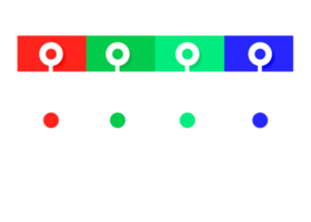 fyra steg färgrik objekt för infographic mall. png