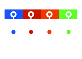 objeto colorido de quatro etapas para modelo infográfico. png