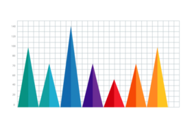 objet graphique triangle coloré en sept étapes pour le modèle infographique. png