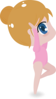 lindo personaje de niña gimnasta estilo plano png