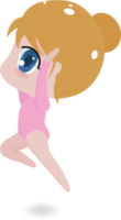 cute gymnast girl character  flat style png