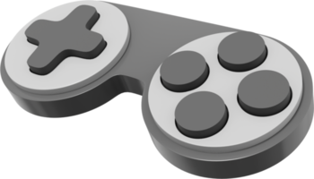 controlador de juego de consola minimalista. png icono gris sobre fondo transparente. representación 3d