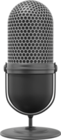 Modern Microphone. Realistic PNG isolated icon on transparent background. 3D rendering.