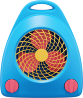 Electric fan heater. Multicolored PNG icon on transparent background. 3D rendering.