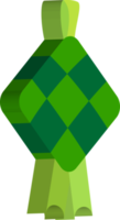 icono de elemento de ketupat tradicional islámico de ramadán de estilo 3d png