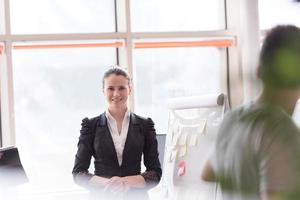 portrait of young business woman at modern office photo