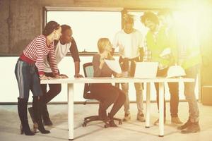 multiethnic business people on construction site photo