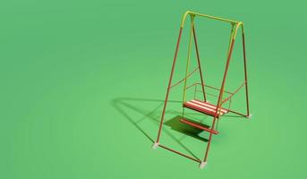 3D rendering illustration swing on kids playground photo