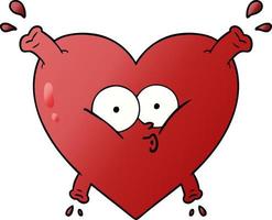 cartoon red heart vector