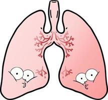 pulmones de dibujos animados de vector