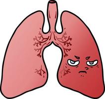 cartoon lungs character vector