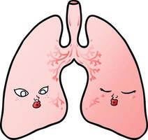 cartoon lungs character vector