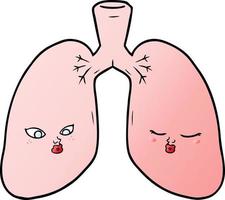 cartoon lungs character vector