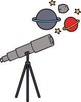 vector cartoon telescope