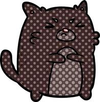 cartoon angry cat vector