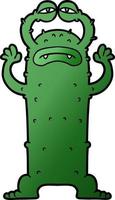 cartoon green alien vector