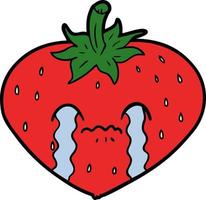 cartoon red strawberry vector