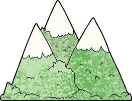 cartoon green mountains vector