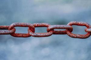 fence with an old rusty chain photo