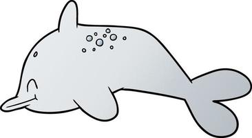 happy cartoon dolphin vector