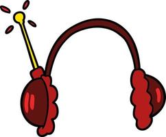 isolated cartoon headphones vector