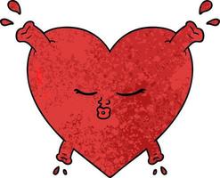 cartoon red heart vector