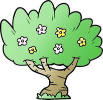 arbol verde de dibujos animados vector