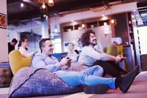 startup Office Workers Playing computer games photo