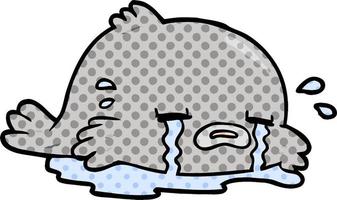 cartoon crying fish vector