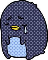 cartoon crying penguin vector