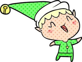 cartoon happy christmas elf vector