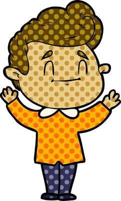 happy cartoon man