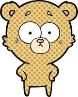 surprised bear cartoon vector