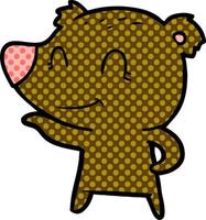 friendly bear cartoon vector