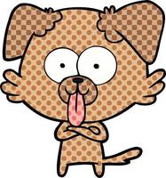 cartoon dog with tongue sticking out vector