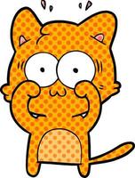 cartoon surprised cat vector