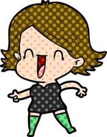 cartoon laughing woman pointing vector