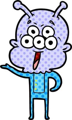 happy cartoon alien greeting