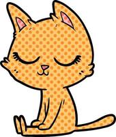 calm cartoon cat vector