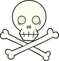 cartoon skull and crossbones vector