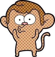 cartoon hooting monkey vector