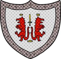 cartoon heraldic shield vector