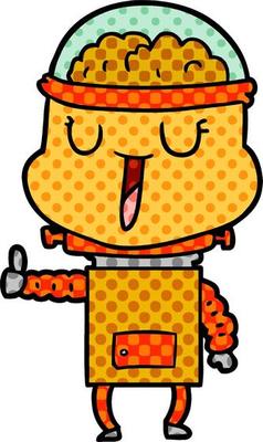 happy cartoon robot