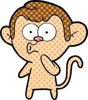 cartoon hooting monkey vector