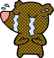 cartoon crying bear vector