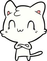 cartoon happy cat vector